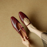 Selina — Mary Jane Strap Flat Mules