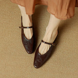 Selina — Mary Jane Strap Flat Mules