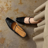Lilla — Buckle-Strap Block-Heel Mules