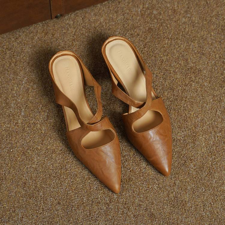 Natalia — Cross-Strap Flat Mules