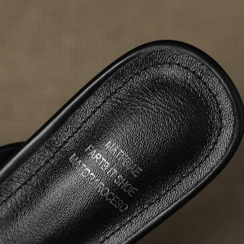 Marta — Woven Kitten-Heel Mules