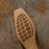 Fabienne — Smooth Square-Toe Wedge Mules