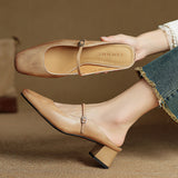 Katerina — Mary Jane Block-Heel Mules