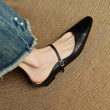 Zelie — Pointed Mary Jane Flat Mules