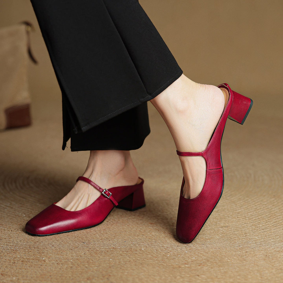 Katerina — Mary Jane Block-Heel Mules