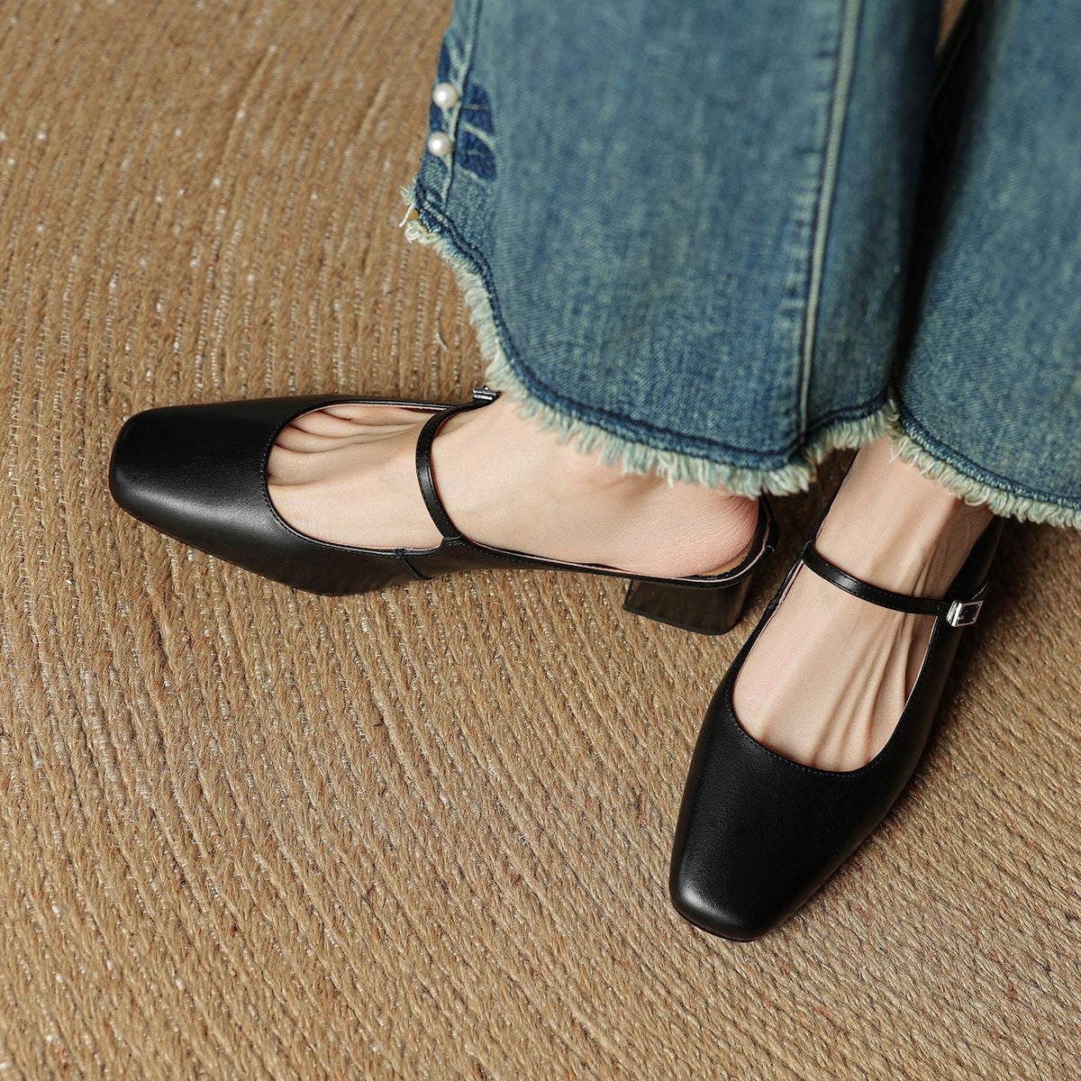 Katerina — Mary Jane Block-Heel Mules