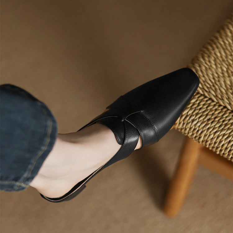 Walburga — Twist-Front Flat Mules