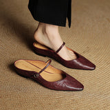 Zelie — Pointed Mary Jane Flat Mules