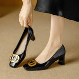 Tyra — Leather Heels in Black