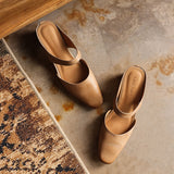 Oriana — Square-Toe Wedge Mules