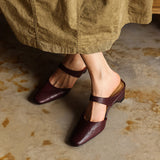 Oriana — Square-Toe Wedge Mules