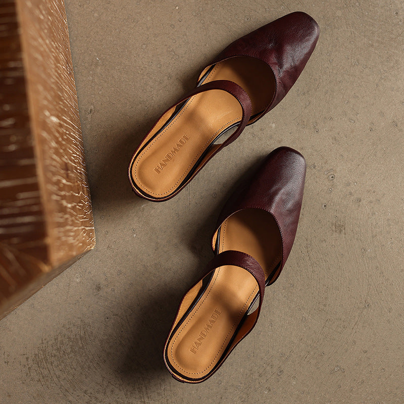 Oriana — Square-Toe Wedge Mules