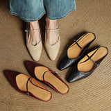 Zelie — Pointed Mary Jane Flat Mules