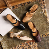 Oriana — Square-Toe Wedge Mules