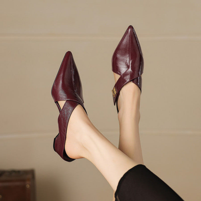 Irina — Cut-Out Buckle Pointed Mules