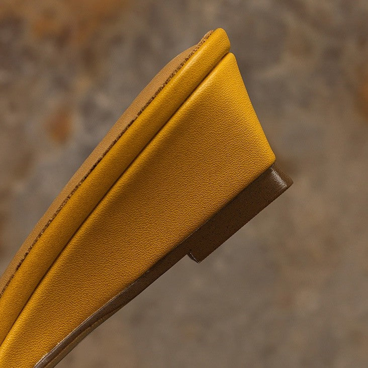 Silvana — Square Open-Toe Wedge Slides