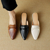 Zoya — Knot-Front Pointed Block-Heel Mules
