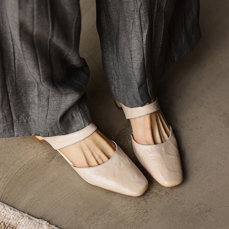 Oriana — Square-Toe Wedge Mules