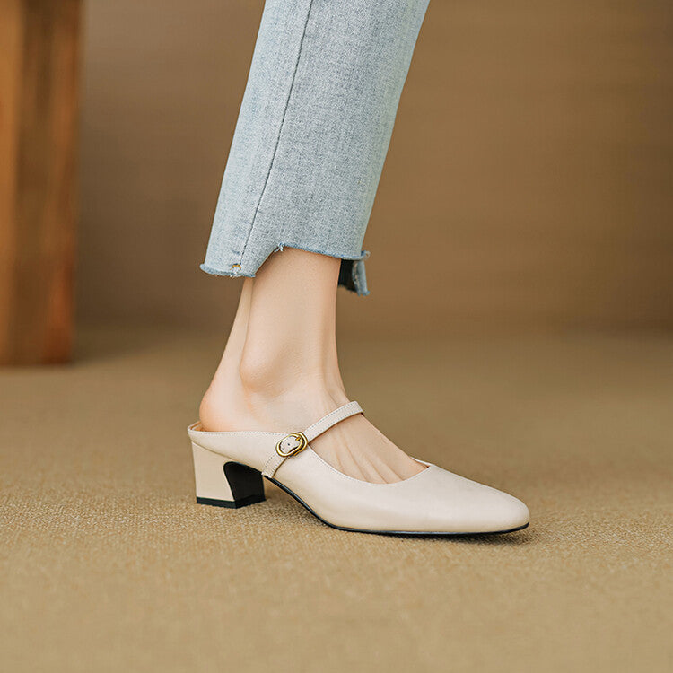 Orsina — Strap Block-Heel Mules
