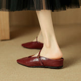 Selina — Mary Jane Strap Flat Mules