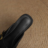 Zaira — Square-Toe T-Strap Mules
