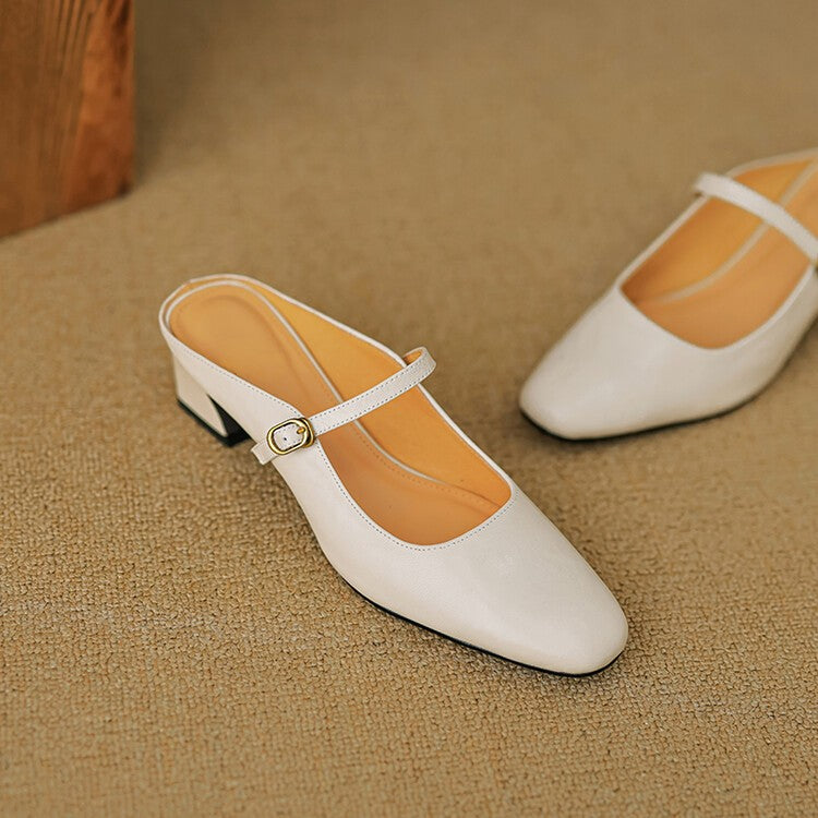 Orsina — Strap Block-Heel Mules