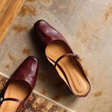 Lilla — Buckle-Strap Block-Heel Mules