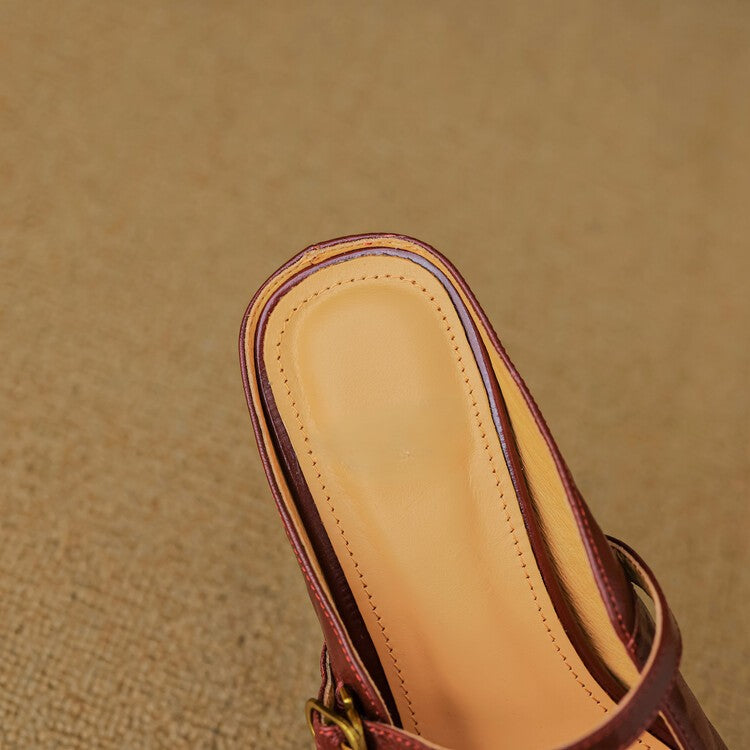 Orsina — Strap Block-Heel Mules