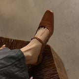 Lilla — Buckle-Strap Block-Heel Mules