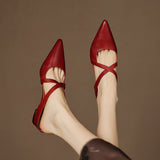Palmira — Pointed Cross-Strap Flat Mules