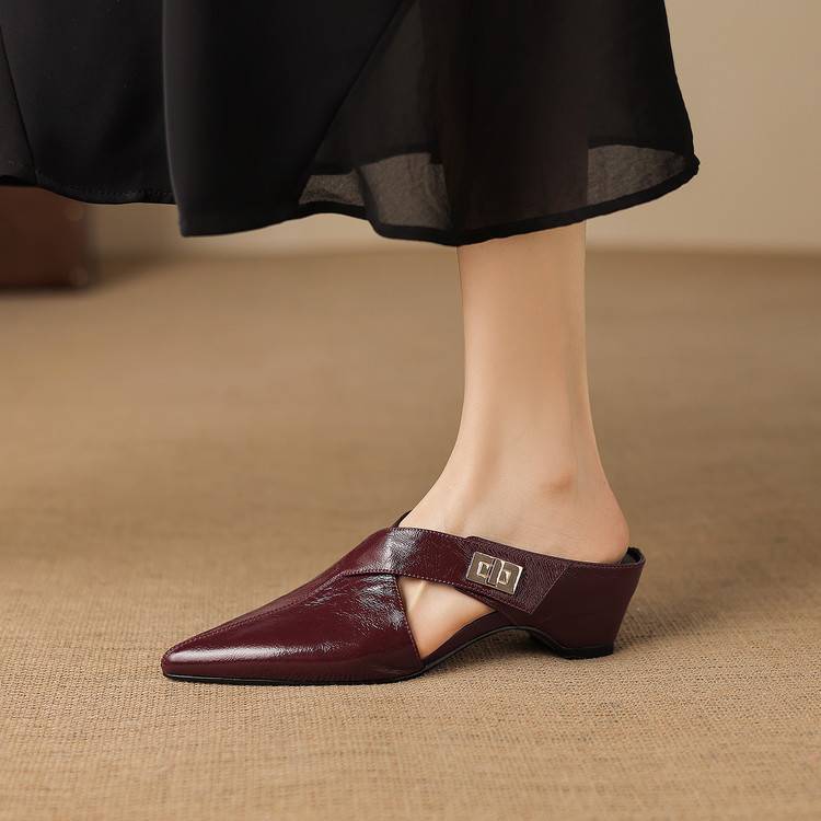Irina — Cut-Out Buckle Pointed Mules