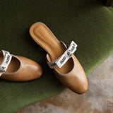 Tiziana — Ribbon-Bow Flat Mules