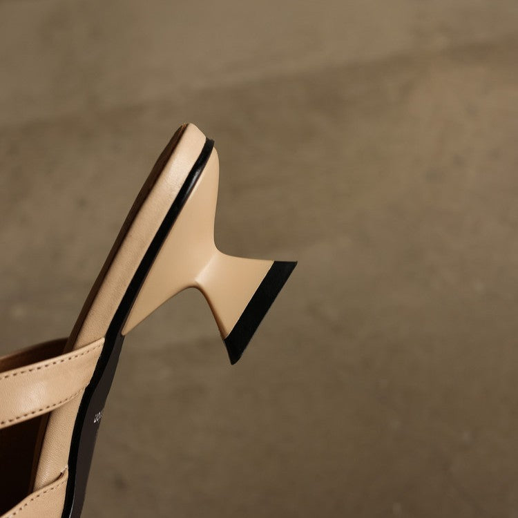 Quinta — Pointed Sculpted-Heel Mules