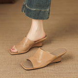 Rosario — Open-Toe Wedge Slide Mules