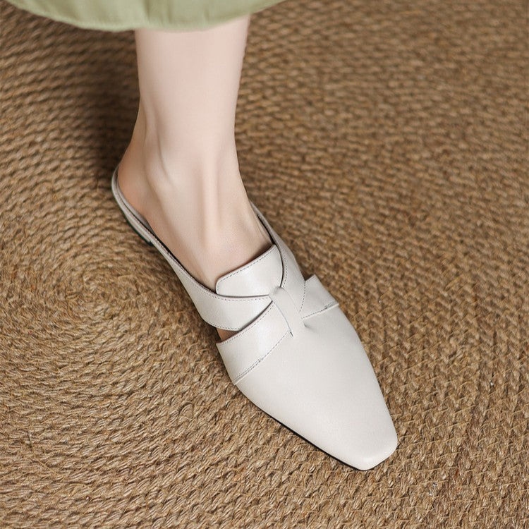 Walburga — Twist-Front Flat Mules