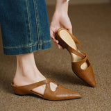 Natalia — Cross-Strap Flat Mules