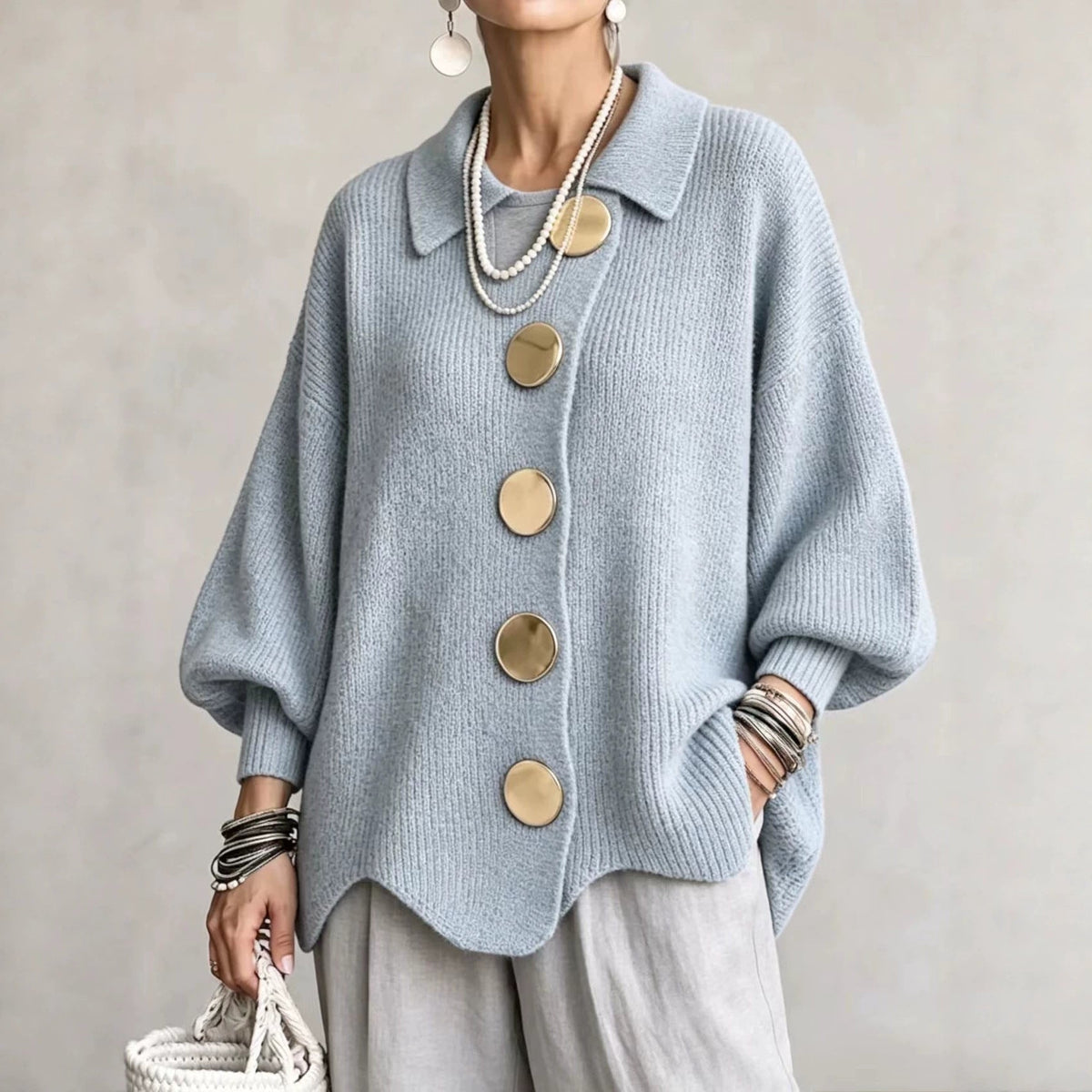 Isadora — Oversized Collared Cardigan