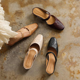 Oriana — Square-Toe Wedge Mules