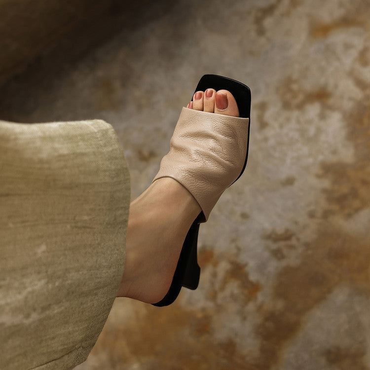 Teresa — Wide-Strap Heeled Slide Mules