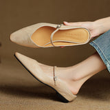 Zelie — Pointed Mary Jane Flat Mules