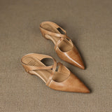 Palmira — Pointed Cross-Strap Flat Mules