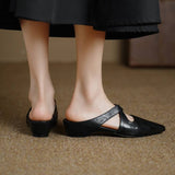 Natalia — Cross-Strap Flat Mules