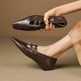 Ceyla — Brogued Double-Strap Mary Jane Flat - Brown