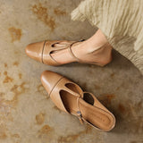 Zaria — T-Bar Block-Heel Mules