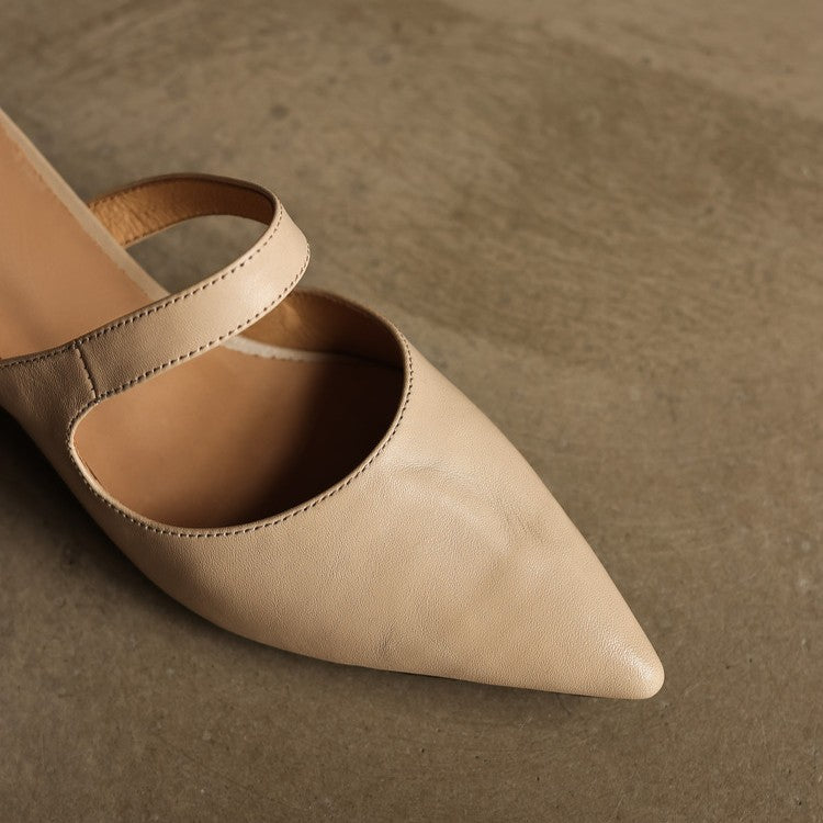 Quinta — Pointed Sculpted-Heel Mules