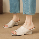 Rosario — Open-Toe Wedge Slide Mules