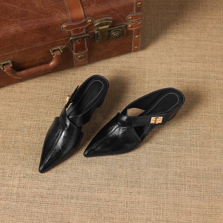 Irina — Cut-Out Buckle Pointed Mules