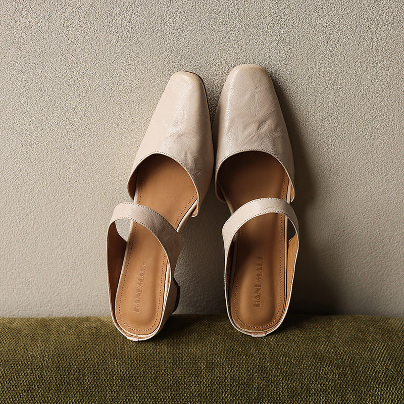 Oriana — Square-Toe Wedge Mules