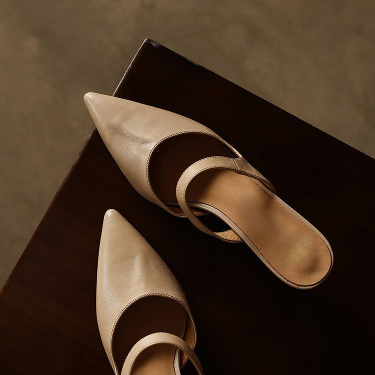 Quinta — Pointed Sculpted-Heel Mules