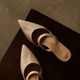 Quinta — Pointed Sculpted-Heel Mules